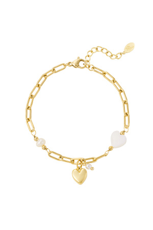 Bracelet Lien Coeurs Et Perle h5 