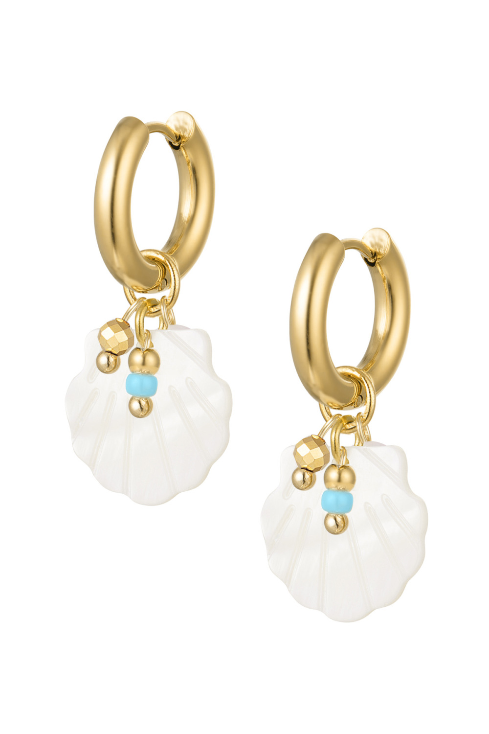 Boucles D'oreilles Breloque Coquillage Et Perle