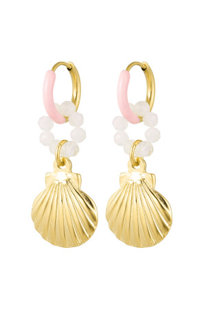 Boucles D'oreilles Coquillage Avec Anneau De Perles h5 