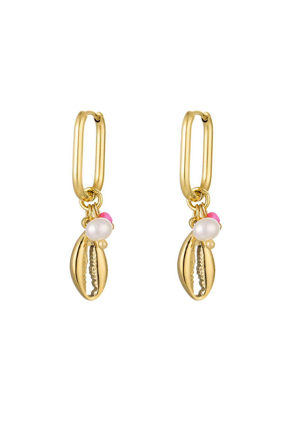 Boucles D'oreilles Coquillage Avec Perles 
