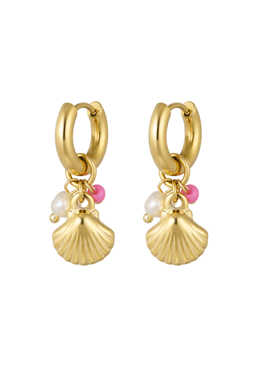 Boucles D'oreilles Perles Avec Coquillage 