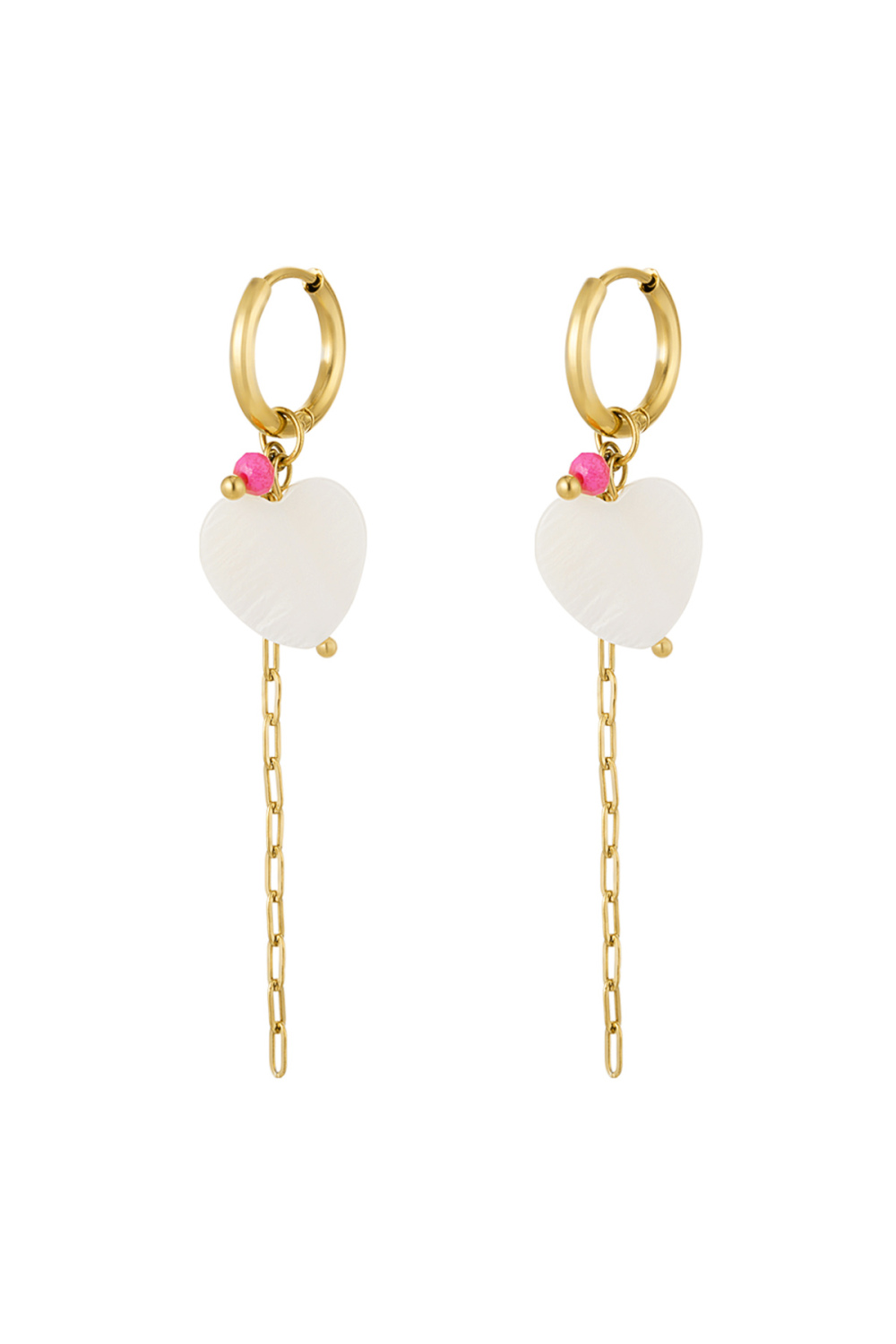 Boucles D'oreilles Coeur Avec Chaîne 