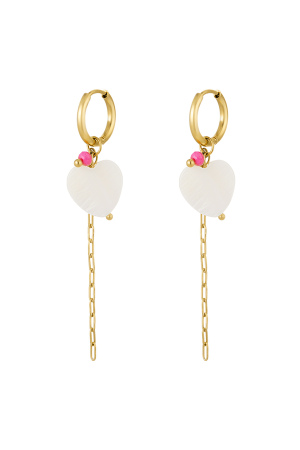 Boucles D'oreilles Coeur Avec Chaîne h5 