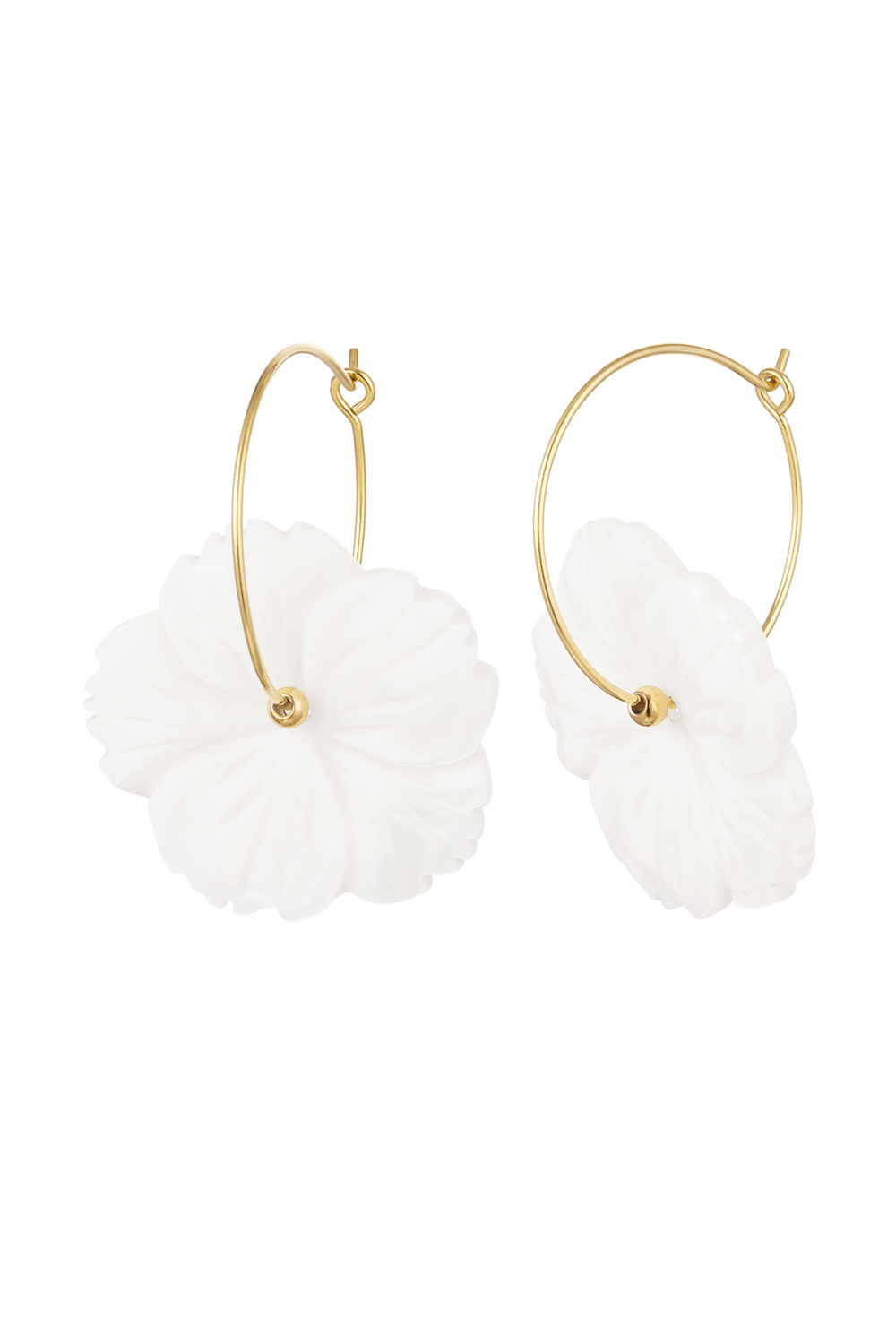 Boucles D'oreilles Fleur De Coquillage - Doré Acier Inoxydable