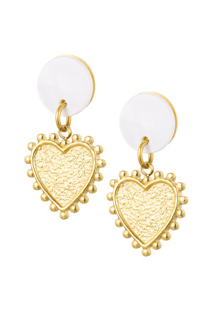 Boucle D'oreille Coquillage Détail Coeur - Doré h5 