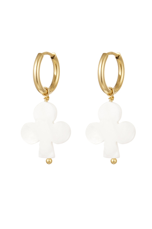 Boucles D'oreilles Coquillage Trèfle - Doré Acier Inoxydable h5