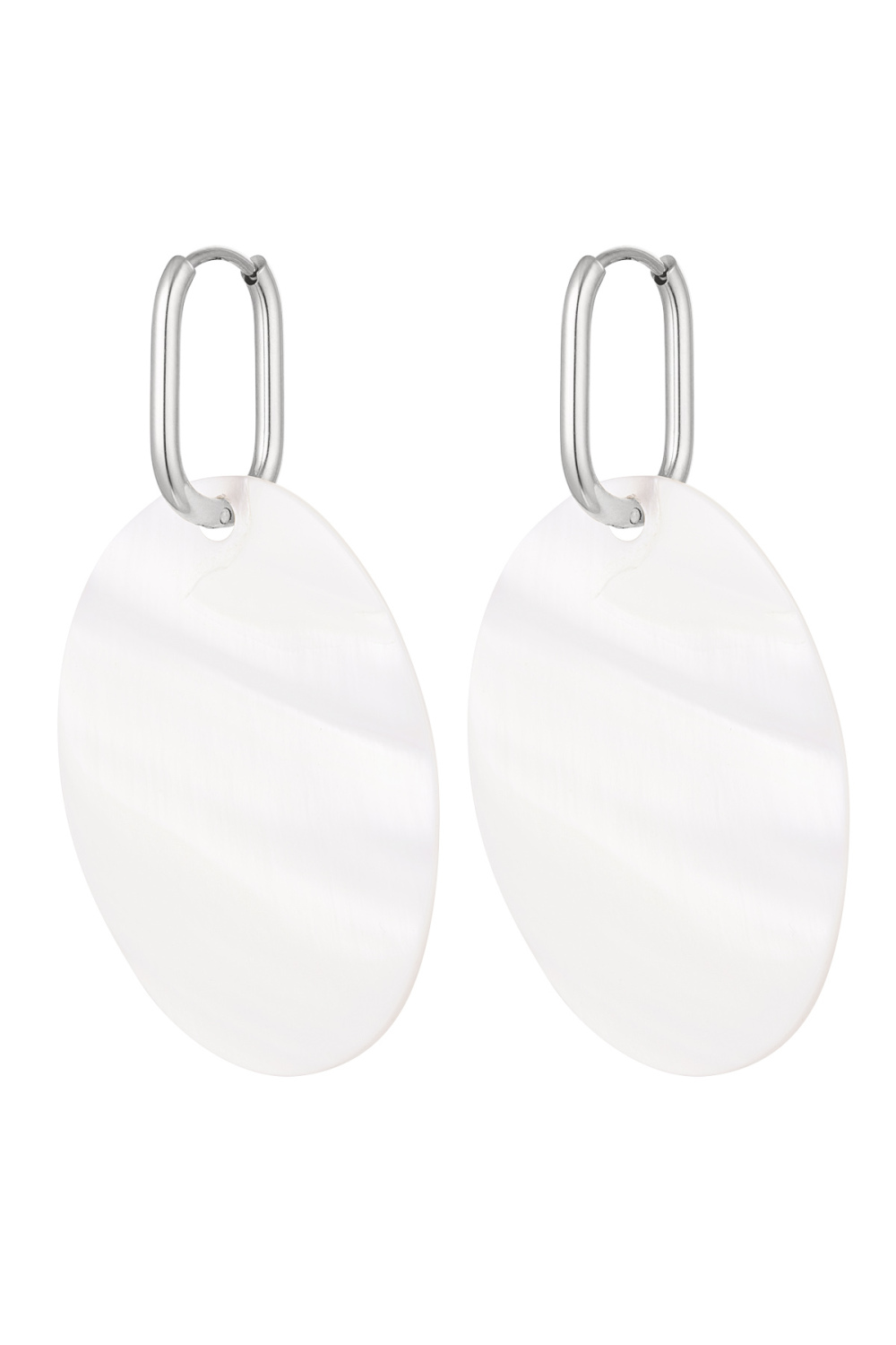 Boucles D'oreilles Grosse Pièce - Argent Acier Inoxydable
