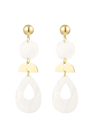 Boucles D'couleur Oreilles Pendantes Avec Coquillage - Couleur Or Acier Inoxydable h5 