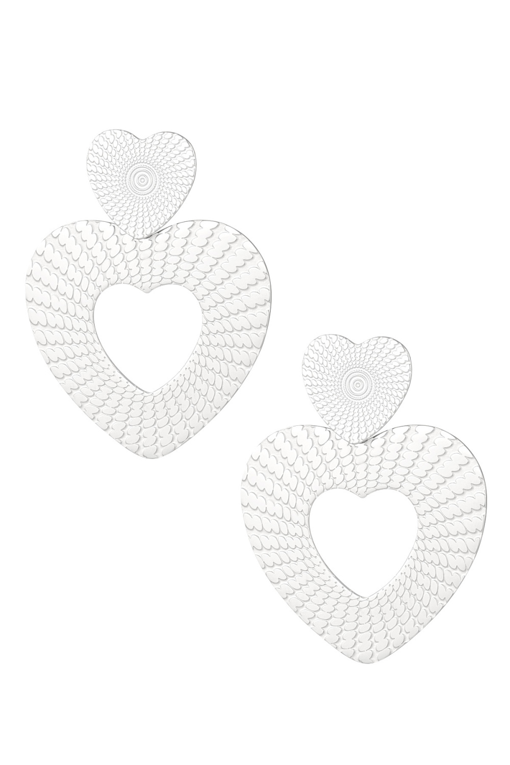 Boucles D'oreilles Double Coeur 