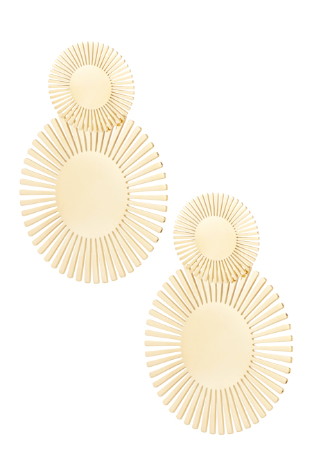 Boucles d'Couleur oreilles soleil & soleil - Couleur or Acier Inoxydable