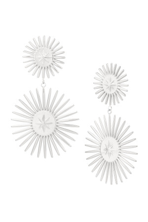 Boucle D'oreille Double Étoile - Acier Inoxydable Doré h5
