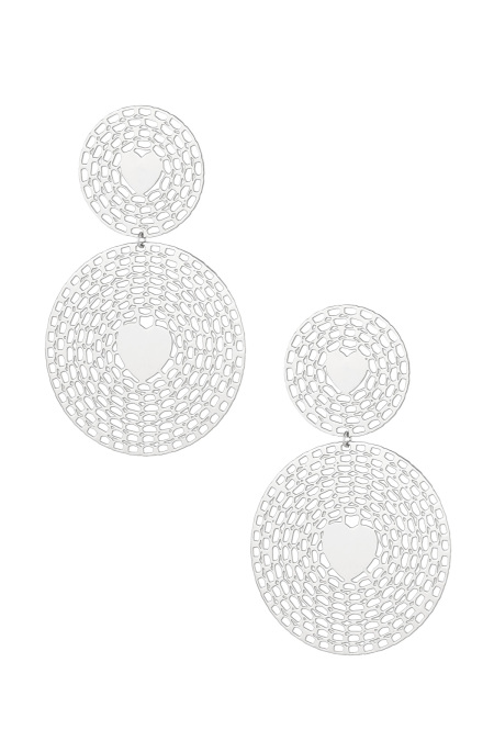 boucles d'oreilles déclaration ronde avec coeur
