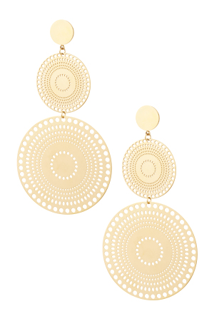 Boucles D'couleur Oreilles Rondes Objets De Déclaration - Couleur Or Acier Inoxydable h5