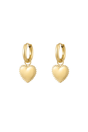 Boucles D'oreilles Coeur Décoré Petit h5 