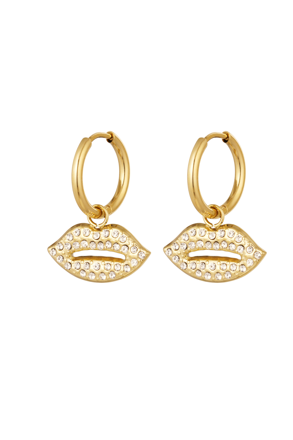 Boucles D'oreilles Charm Lèvres - Doré Acier Inoxydable