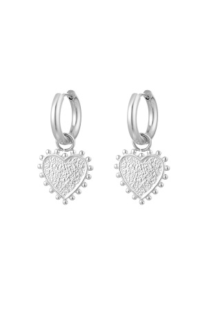 Boucles D'oreilles Coeur Décoré h5 