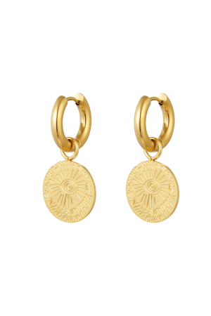 Boucles D'oreilles Pièce Oeil - Doré Acier Inoxydable h5 