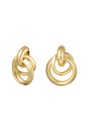 Boucles D'oreilles Tendance Courbes - Doré h5 