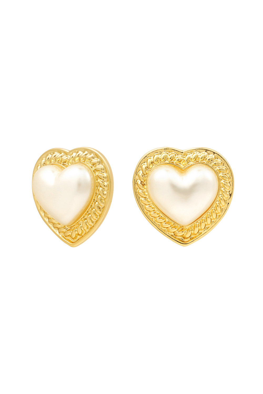 Boucles D'oreilles Coeur Perle
