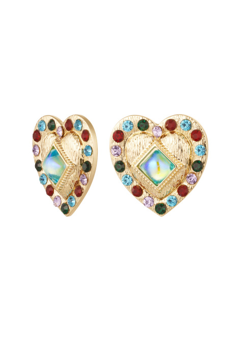 boucles d'oreilles coeur coloré