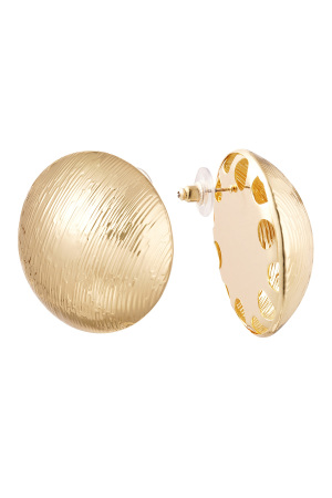 Boucles D'oreilles Structure Dôme - Métal Doré h5 