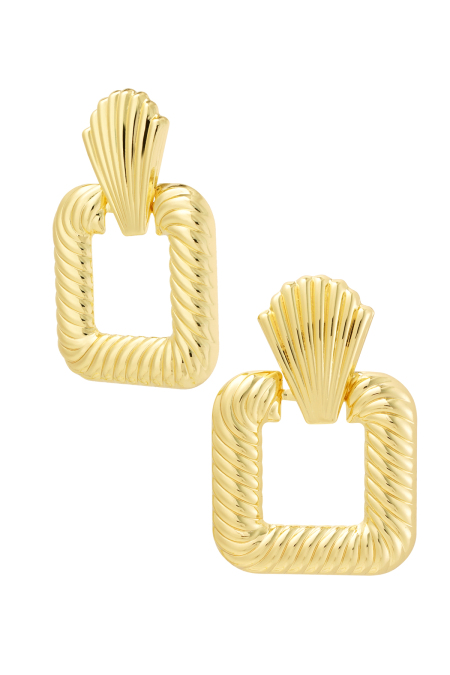 boucles d'oreilles carré brillant