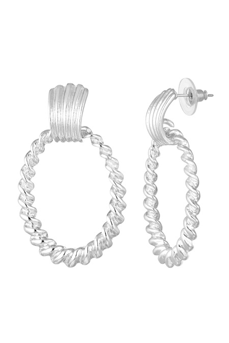 Boucles d'oreilles frisées - Alliage d'argent