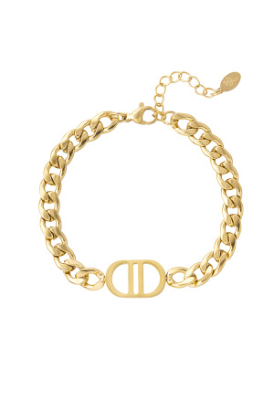 Bracelet Lien Avec Logo - Doré h5 