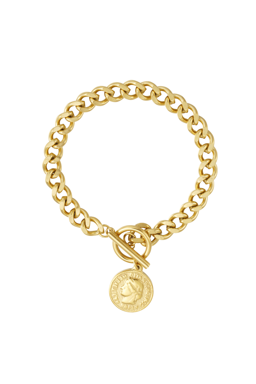 Bracelet Lien Pièce De Monnaie