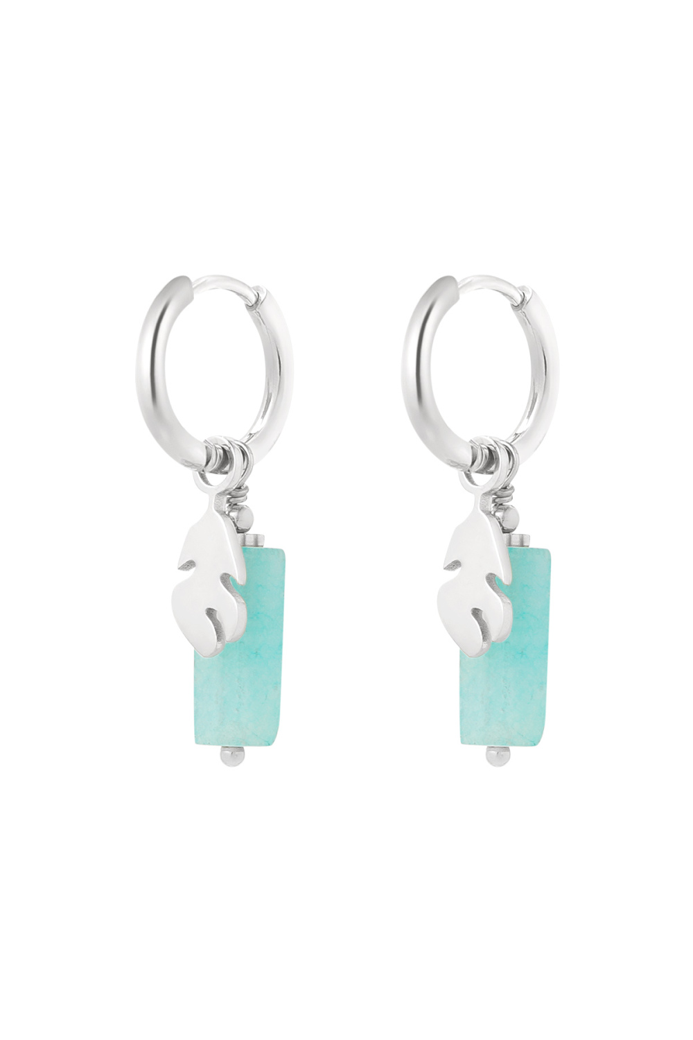 Boucle D'oreille Bleue Avec Détail Argenté 