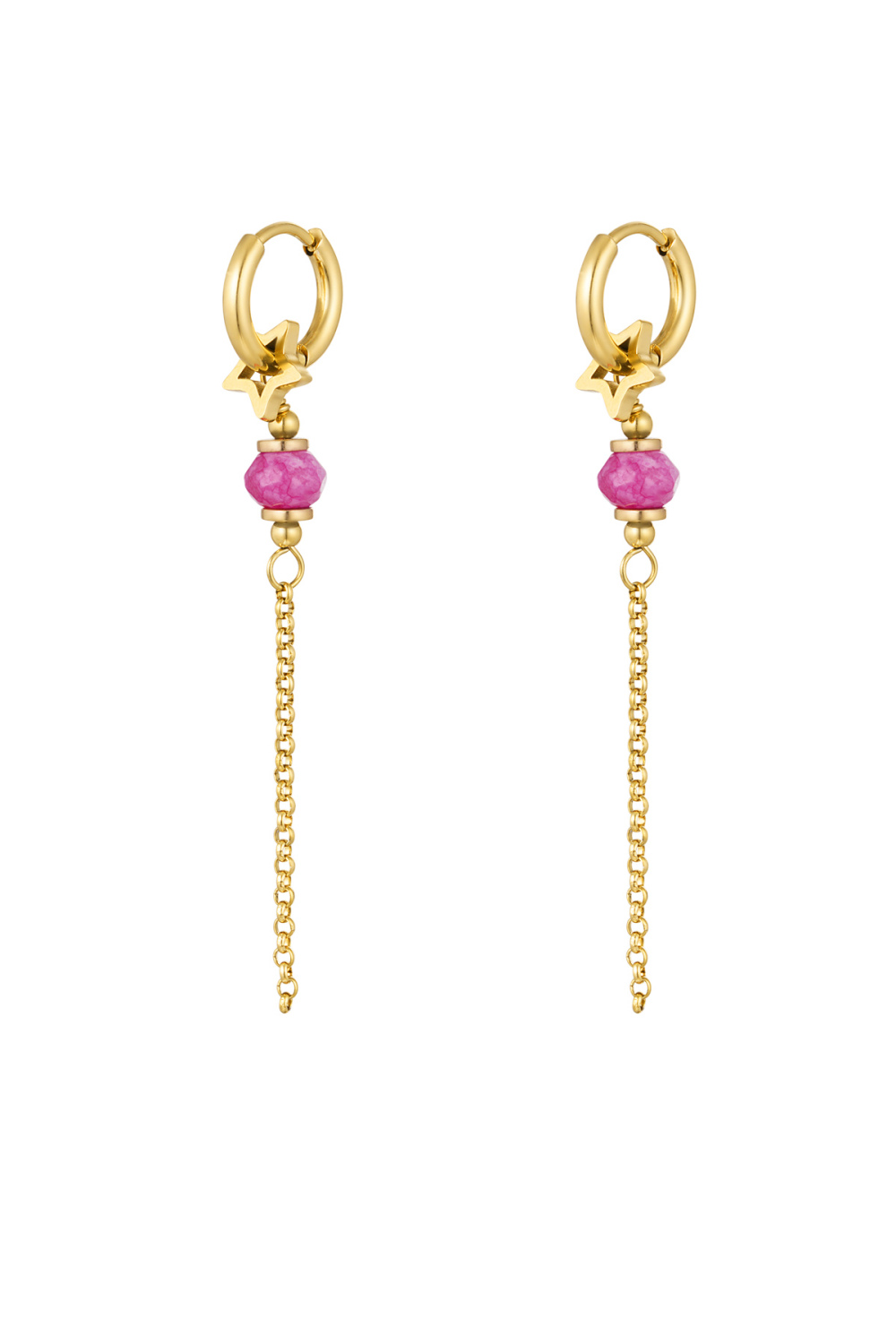 Boucles D'oreilles Avec Pendentif Perle - Doré/Rose Acier Inoxydable 