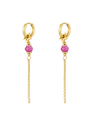 Boucles D'oreilles Avec Pendentif Perle - Doré/Rose Acier Inoxydable h5 