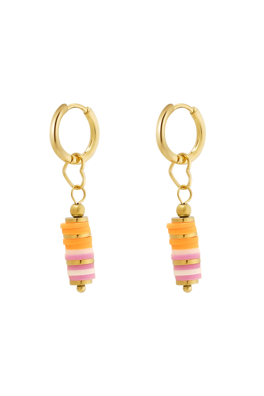Boucle D'oreille Perles Colorées Avec Coeur