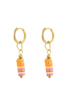 Boucle D'oreille Perles Colorées Avec Coeur h5