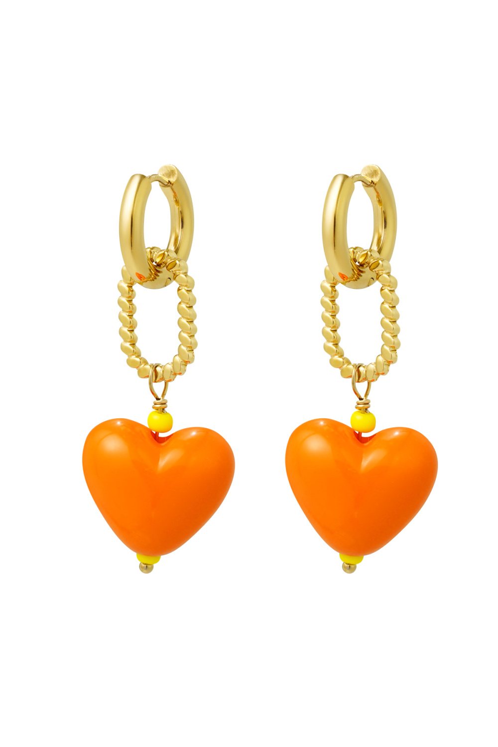 Boucle D'oreille Coeur Orange 