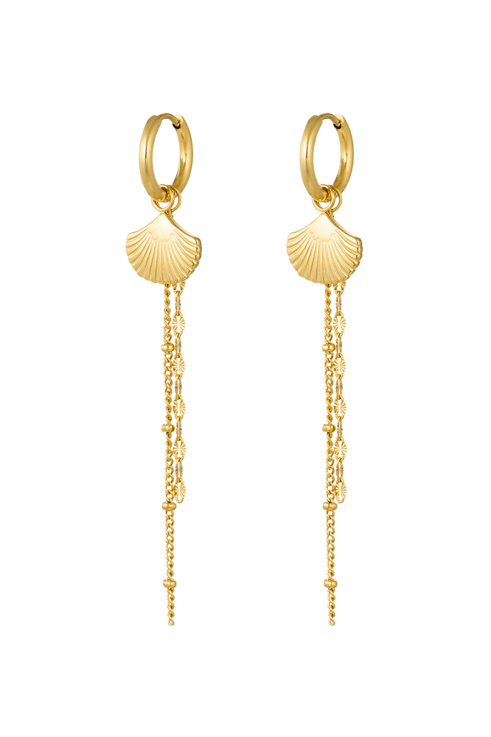 Boucles D'oreilles Coquillage Avec Chaîne 