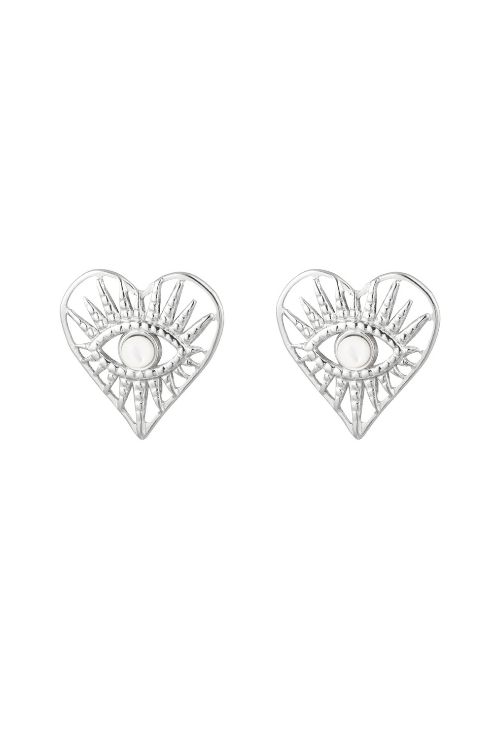 Clous D'oreilles Coeur Avec Oeil