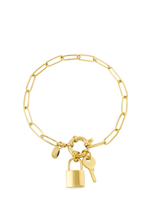 Bracelet À Maillons Rond Fermeture Clé & Cadenas h5 