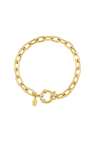 Bracelet À Maillons Fermoir Rond - Doré h5 