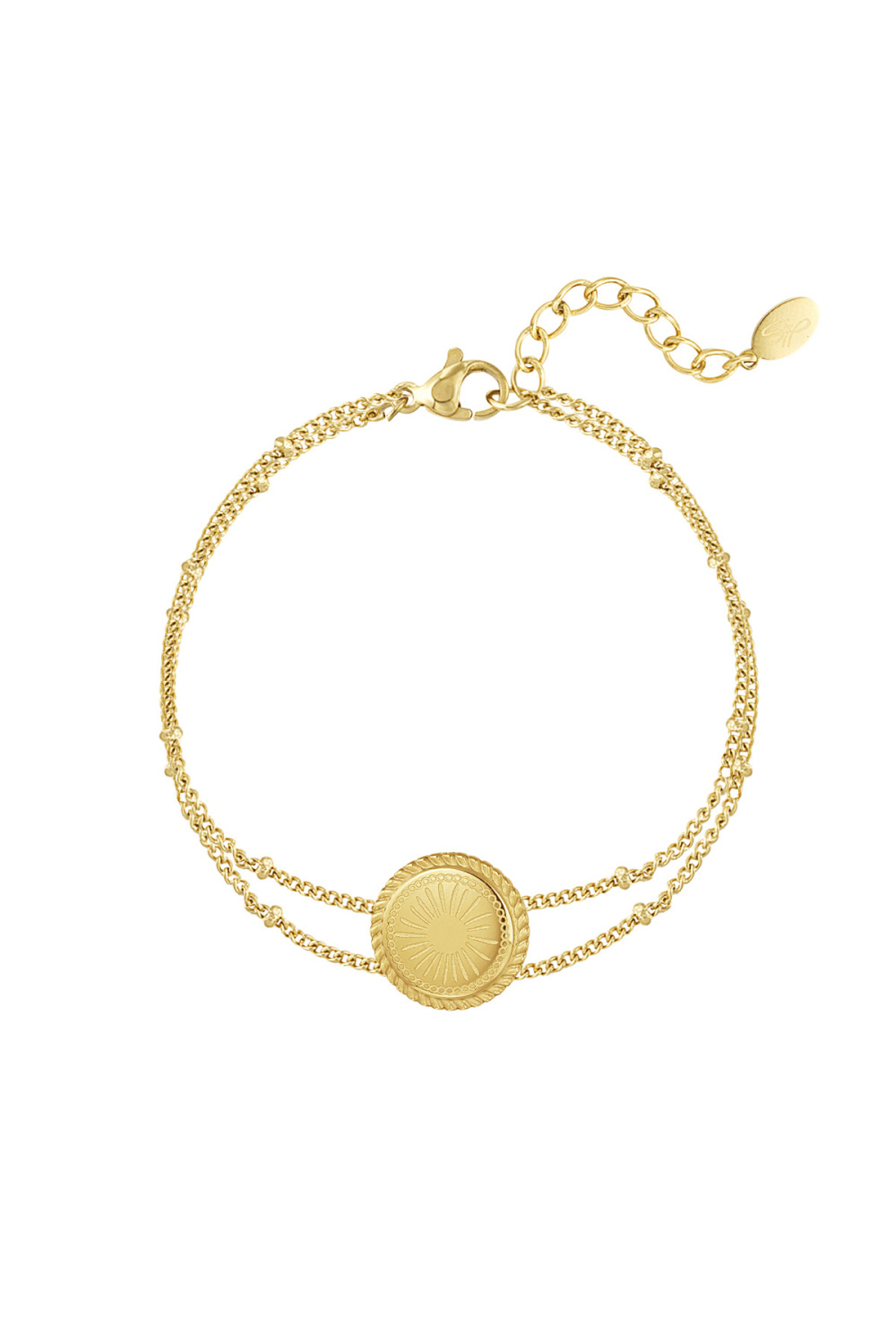 Bracelet Double Maillons Avec Pièce 