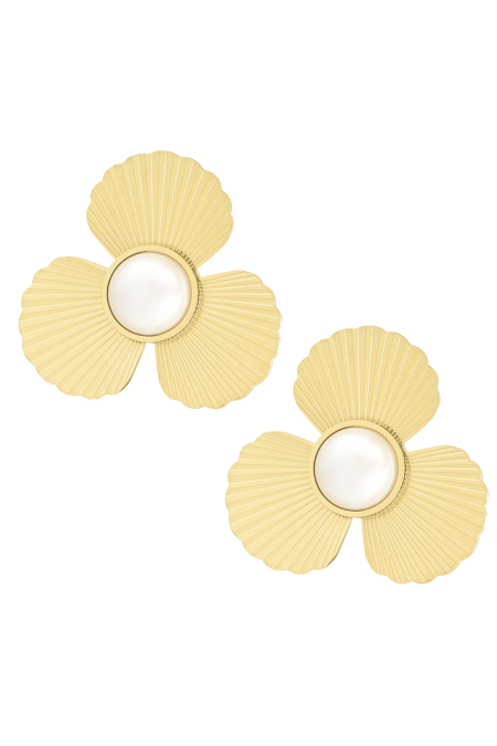 boucles d'oreilles fleur avec perle