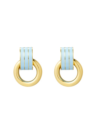 Boucle D'oreille Double Couche Bleu h5 