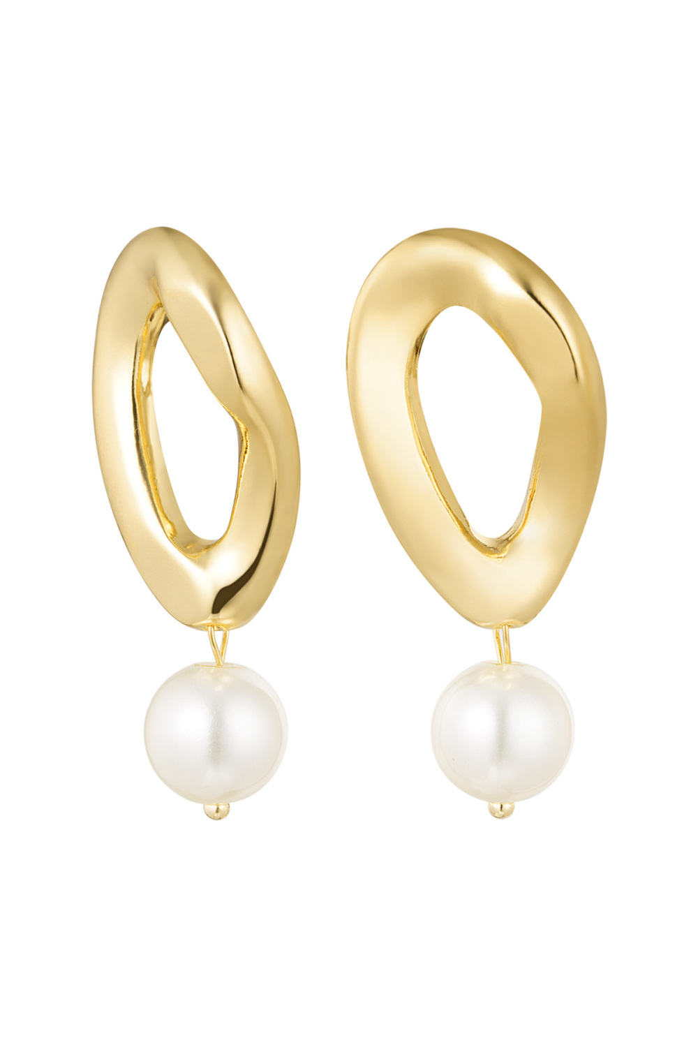 Boucles D'oreilles Asymétriques Avec Perle 