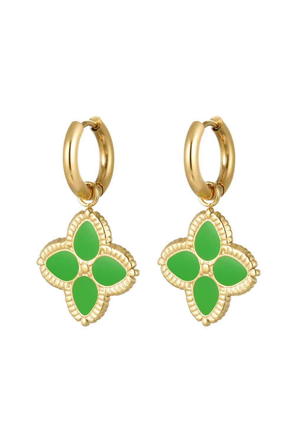 Boucle D'oreille Trèfle Vert 