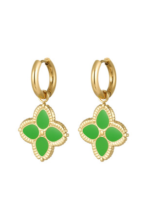 Boucle D'oreille Trèfle Vert h5 