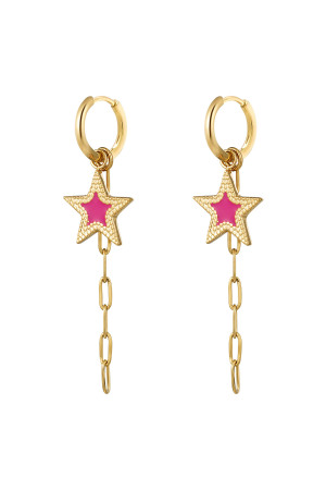 Boucles D'oreilles Avec Étoile Et Collier Rose h5 
