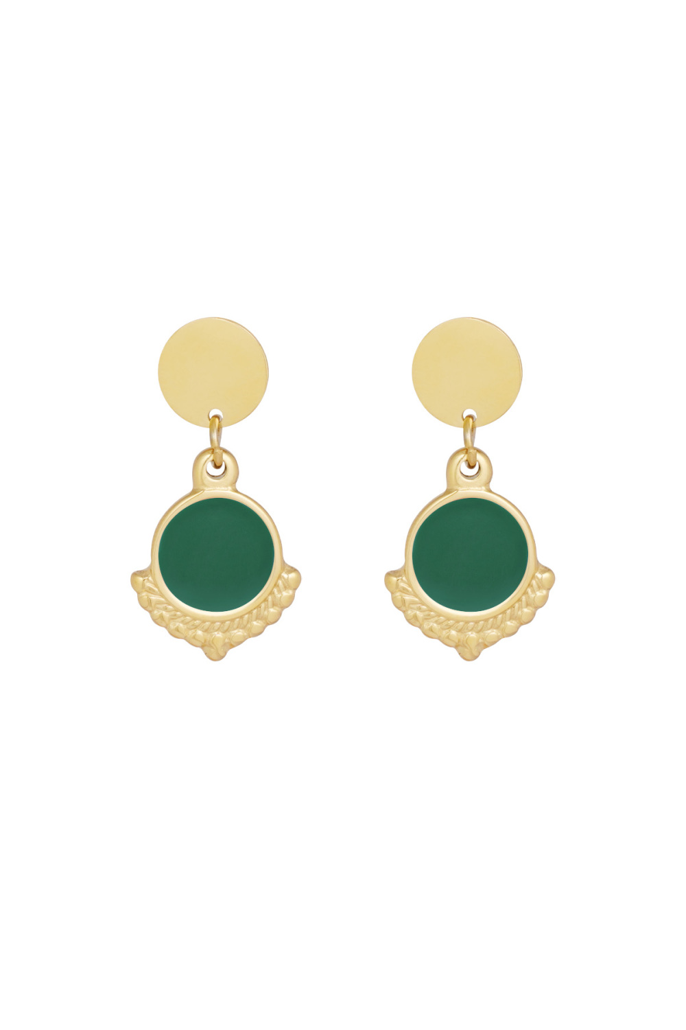 Boucles D'oreilles Élégantes Avec Couleur - Or/Blanc