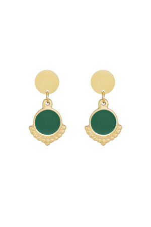 Boucles D'oreilles Élégantes Avec Couleur - Or/Blanc h5