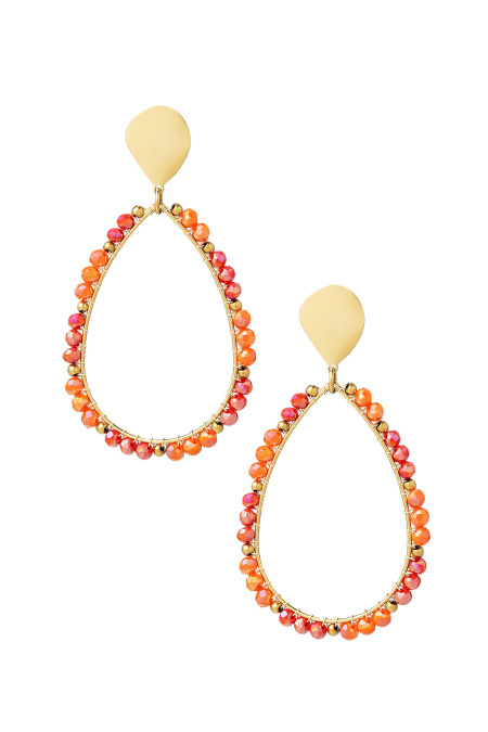 Boucles d'oreilles gouttes - doré/orange