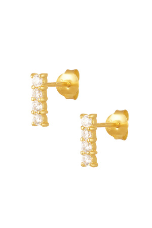 Boucles D'oreilles Barre Avec Pierres - Argent 925 h5 